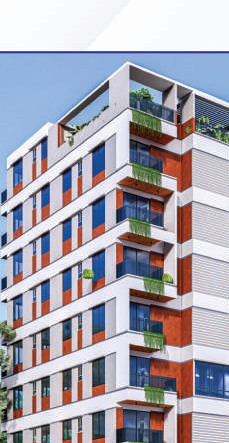 3D render of the MT Construction project at Block L, Road 7, Plot 21, Sec 2, Aftabnagar